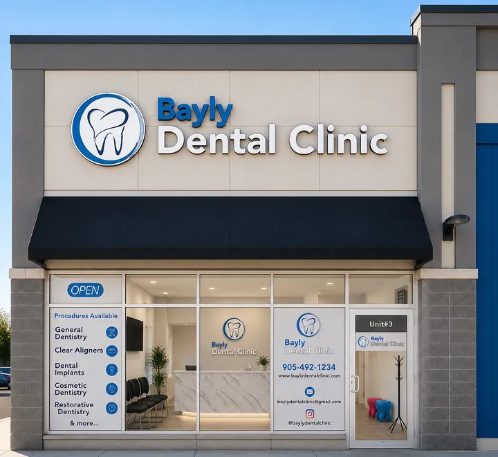 Bayly Dental Clinic storefront in Pickering, ON