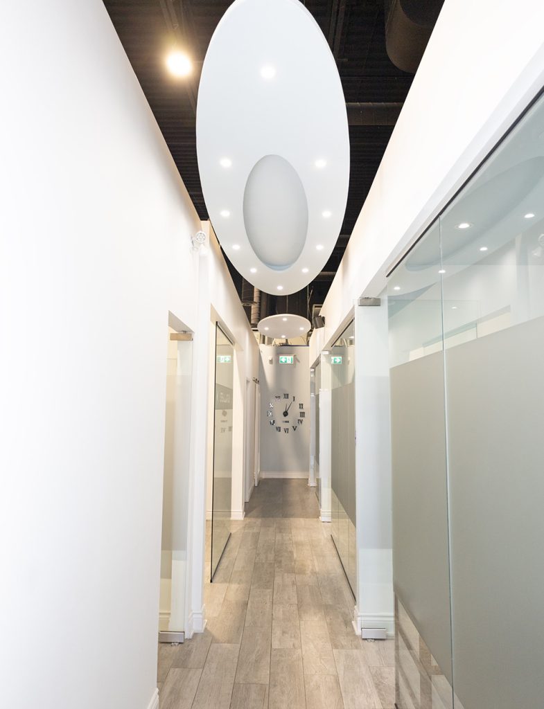 Modern hallway inside Bayly Dental Clinic